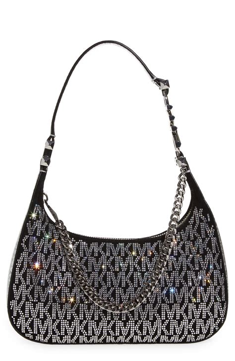 michael kors black sequin purse|Michael Kors black shoulder handbags.